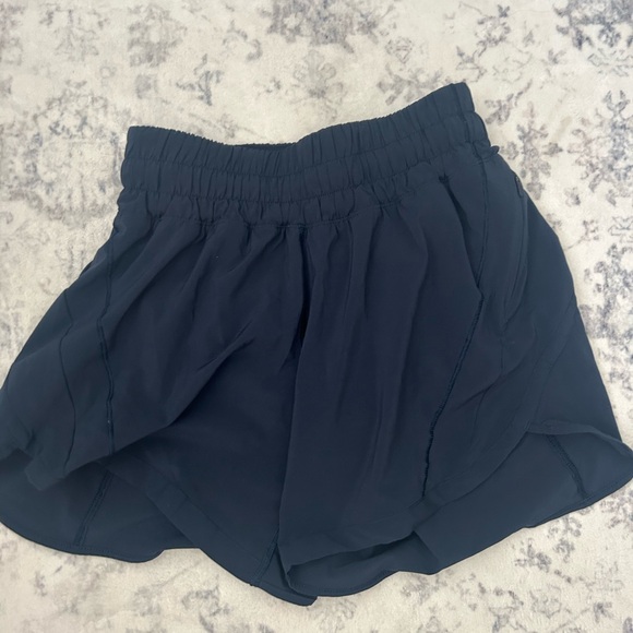lululemon athletica Pants - Lululemon Navy Track That Mid Rise Short Lined 5”